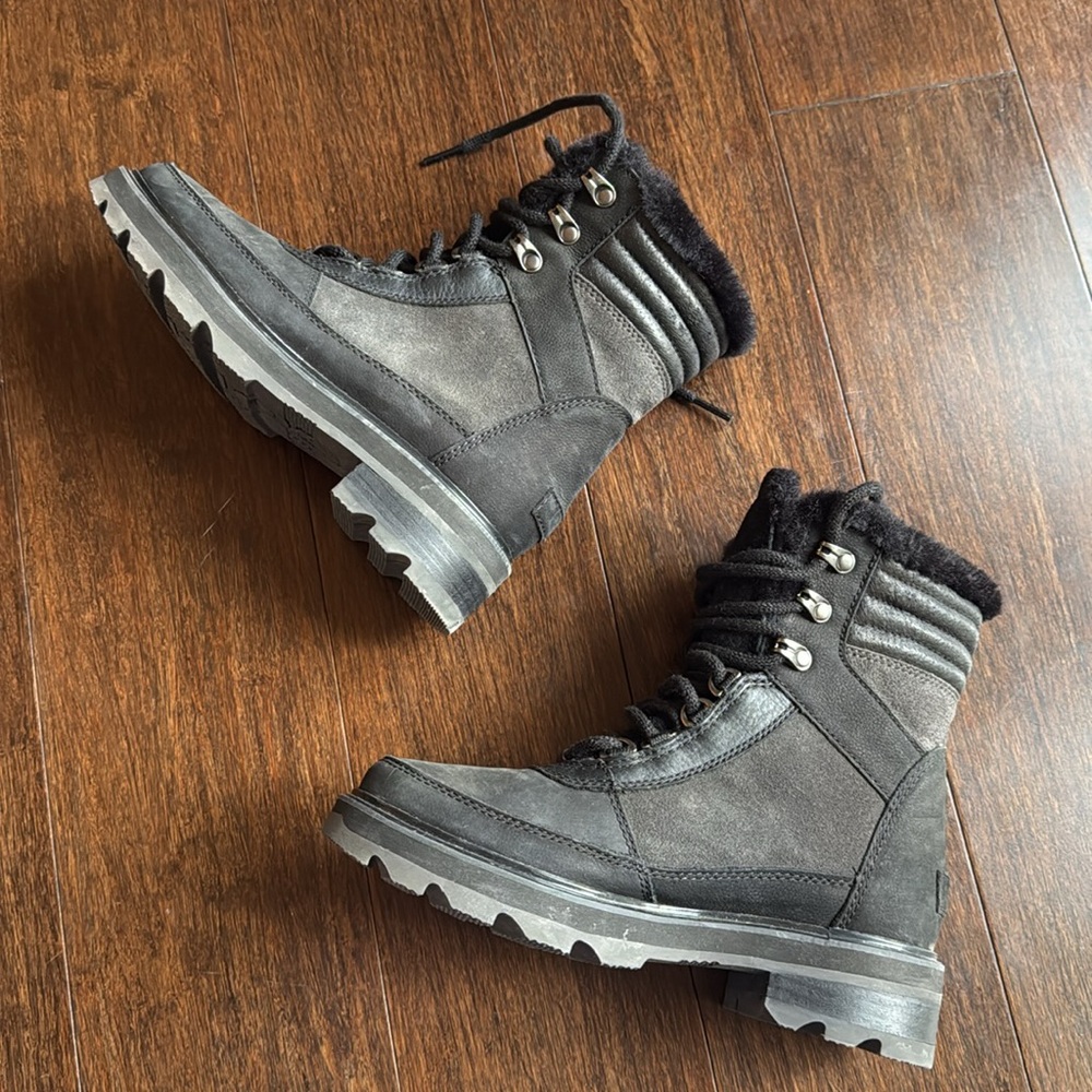 Sorel Lennox Waterproof Leather & Suede Boots Black | Women’s Size 6 - Picture 5 of 10